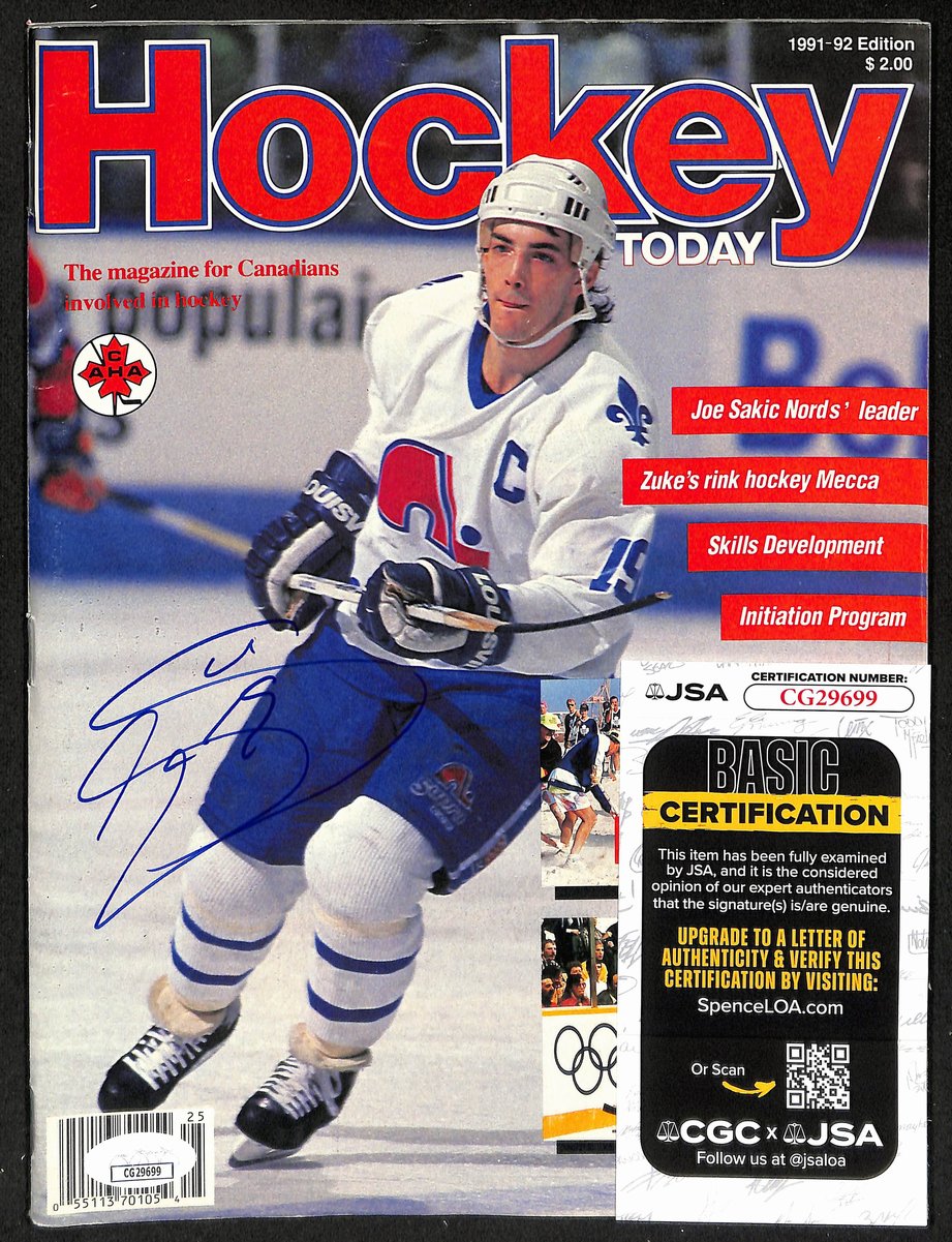 Joe Sakic HOF Signed/Autographed 1991-92 Hockey Today Magazine  JSA 198047