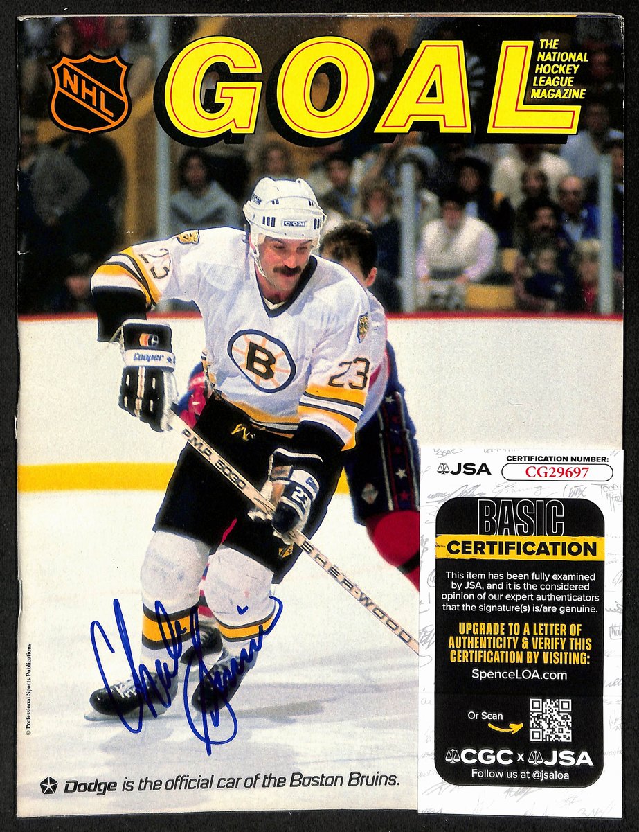 Charlie Simmer Signed/Autographed NHL GOAL Magazine Bruins JSA 198049