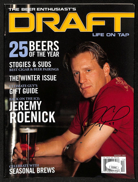 Jeremy Roenick HOF Signed 2007 Draft Life on Tap Magazine Flyers JSA 198050