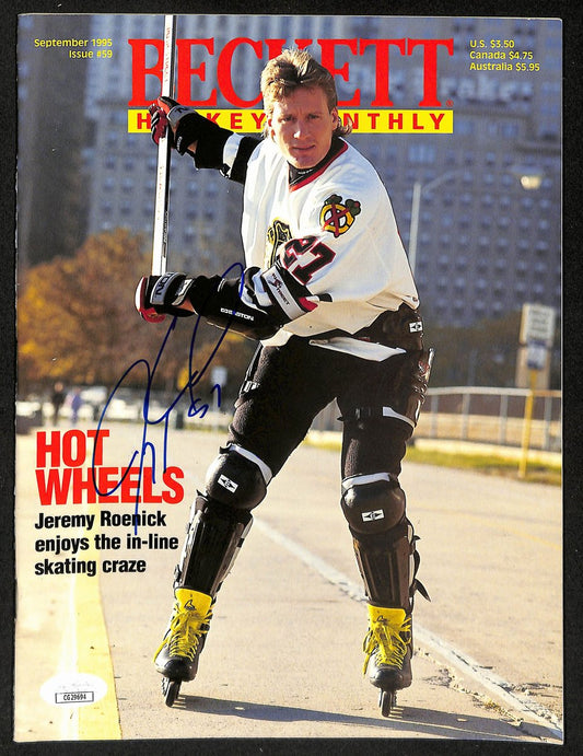 Jeremy Roenick HOF Signed 1995 Beckett Magazine Blackhawks JSA 198052