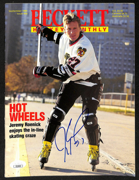 Jeremy Roenick HOF Signed 1995 Beckett Magazine Blackhawks JSA 198053