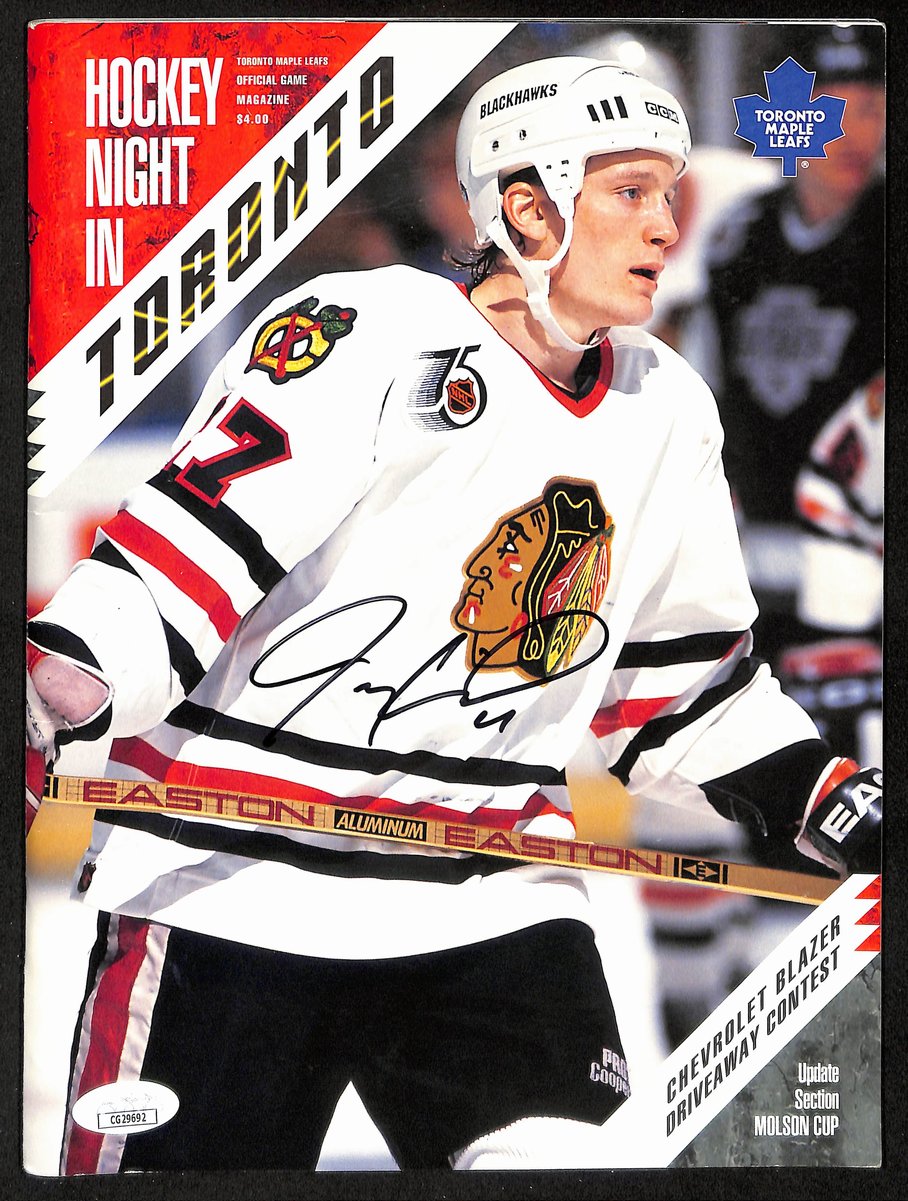 Jeremy Roenick HOF Signed Hockey Night in Toronto Magazine Blackhawks JSA 198054