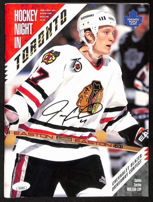 Jeremy Roenick HOF Signed Hockey Night in Toronto Magazine Blackhawks JSA 198054