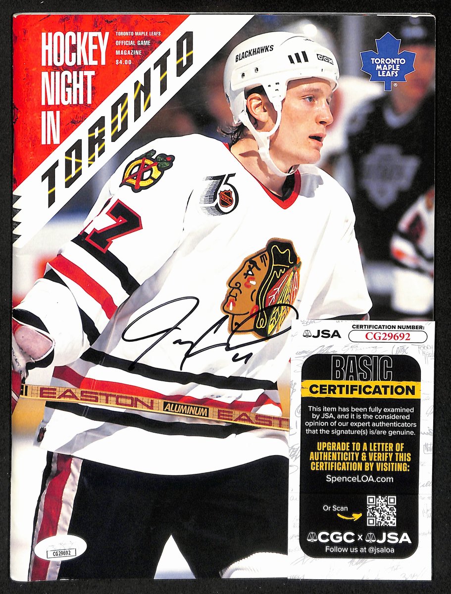 Jeremy Roenick HOF Signed Hockey Night in Toronto Magazine Blackhawks JSA 198054