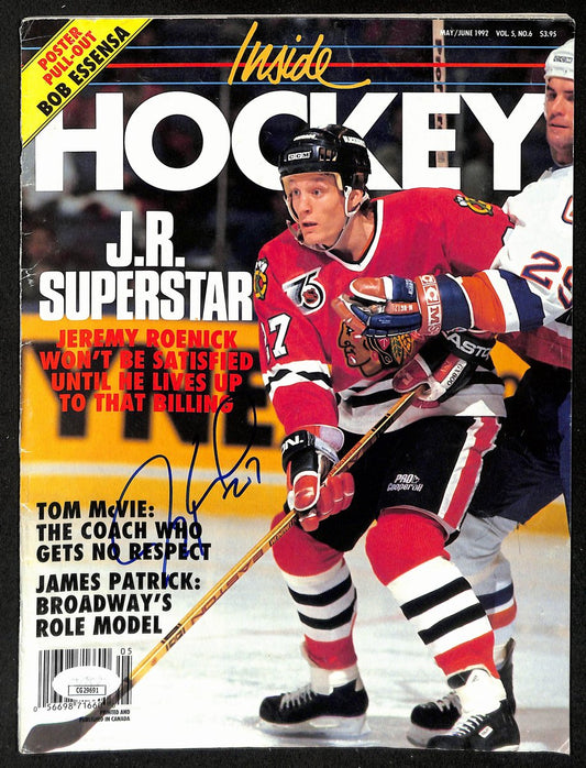 Jeremy Roenick HOF Signed 1992 Inside Hockey Magazine Blackhawks JSA 198055
