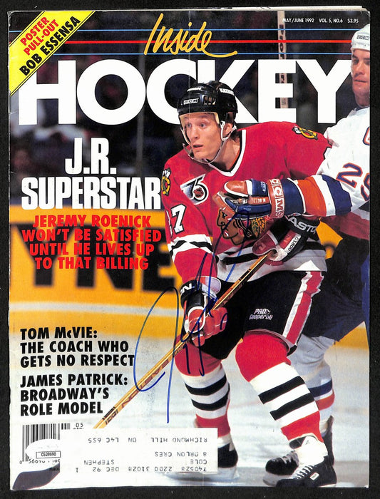 Jeremy Roenick HOF Signed 1992 Inside Hockey Magazine Blackhawks JSA 198056