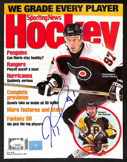 Jeremy Roenick HOF Signed 2002 Sporting News Hockey Magazine Flyers JSA 198057
