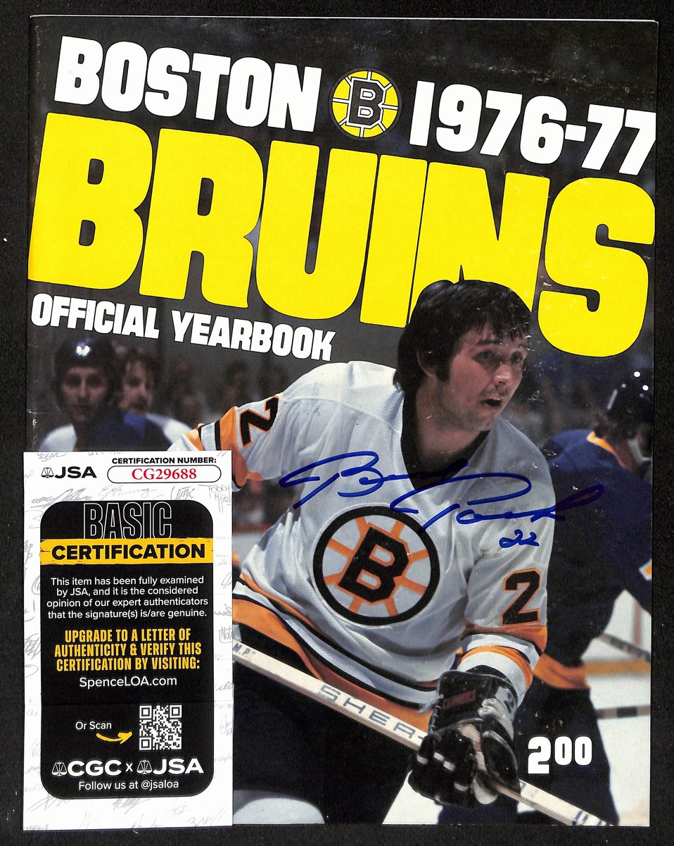 Brad Park Signed/Autographed 1976-77 Boston Bruins Official Yearbook  JSA 198058