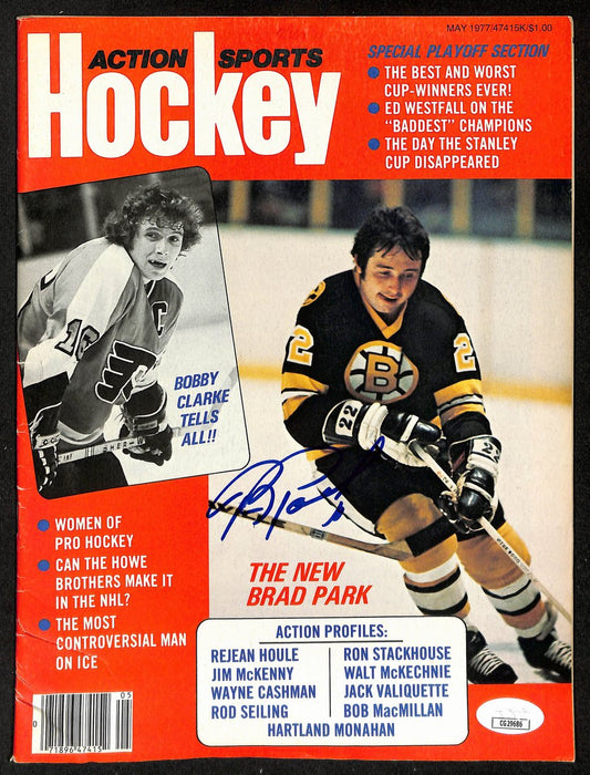 Brad Park Signed 1977 Action Sports Hockey Magazine Bruins JSA 198060