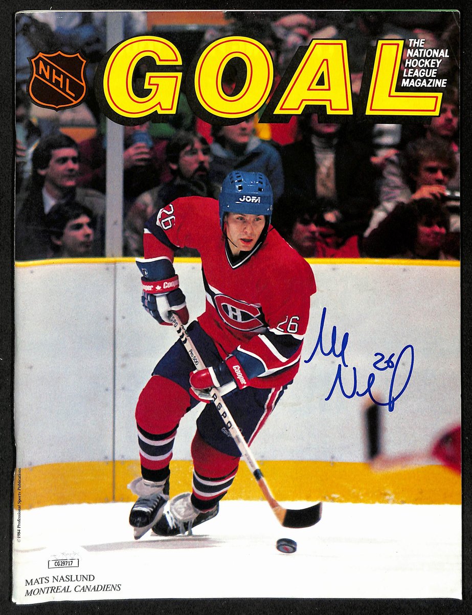 Mats Naslund Signed/Autographed 1984 NHL GOAL Magazine Canadiens JSA 198029