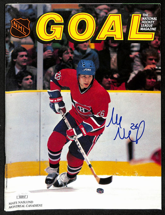 Mats Naslund Signed/Autographed 1984 NHL GOAL Magazine Canadiens JSA 198029
