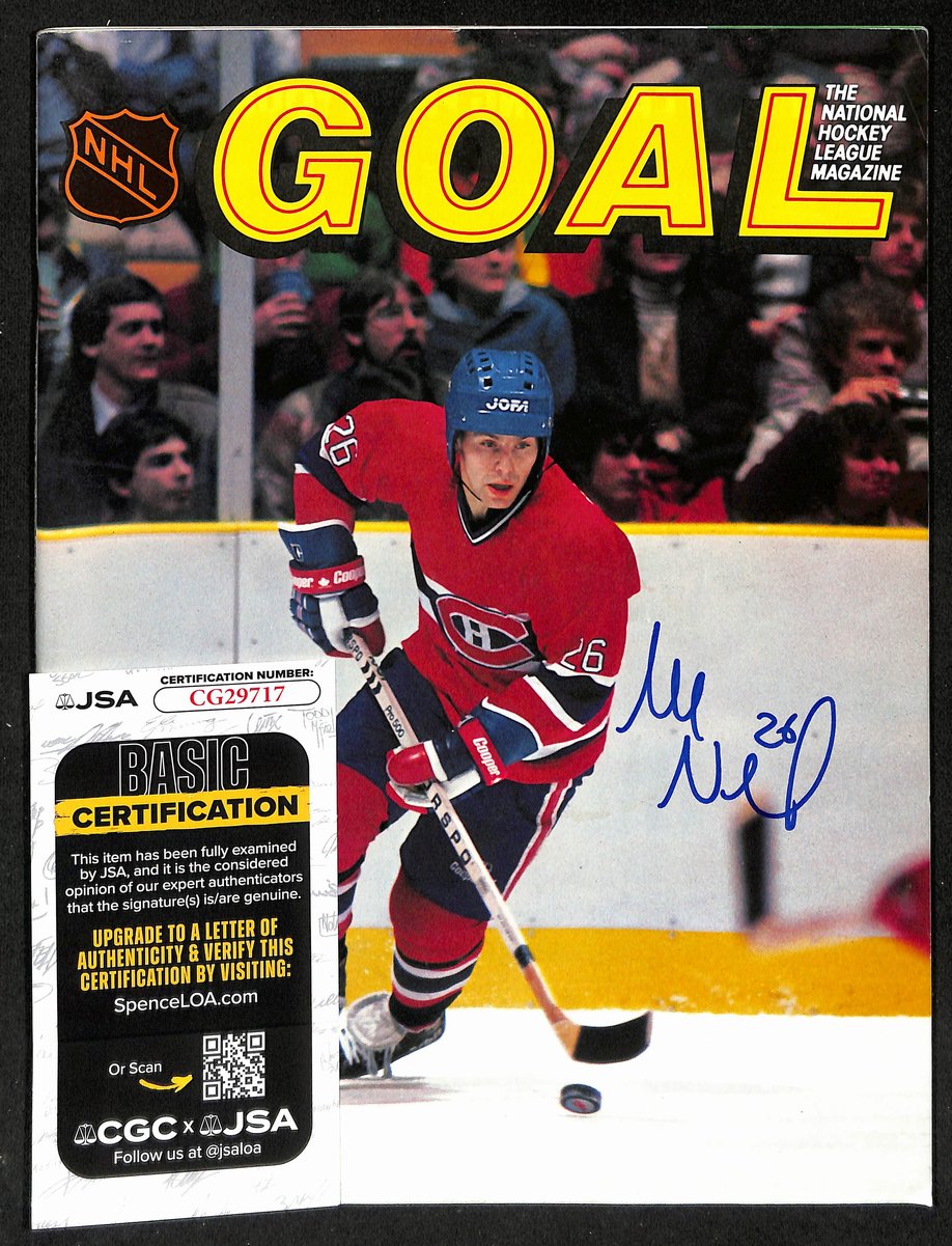 Mats Naslund Signed/Autographed 1984 NHL GOAL Magazine Canadiens JSA 198029
