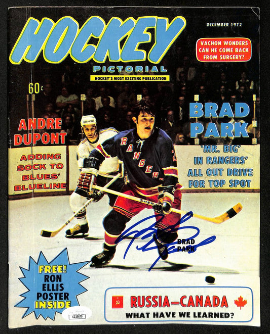 Brad Park HOF Signed 1972 Hockey Pictorial Magazine Rangers JSA BA198076