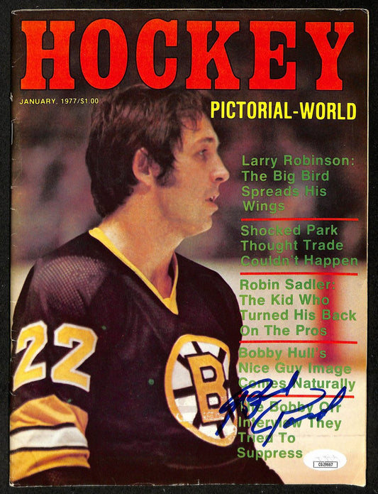 Brad Park HOF Signed 1977 Hockey Pictorial-World Magazine Bruins JSA BA198079