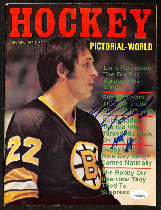 Brad Park HOF Signed 1977 Hockey Pictorial-World Magazine Bruins JSA BA198080