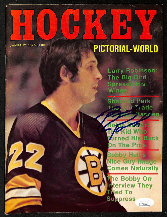 Brad Park HOF Signed 1977 Hockey Pictorial-World Magazine Bruins JSA BA198081