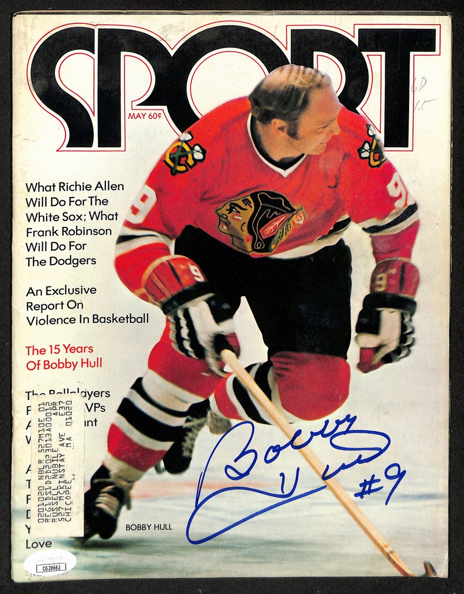 Bobby Hull HOF Signed/Autographed 1972 SPORT Magazine Blackhawks JSA BA198084