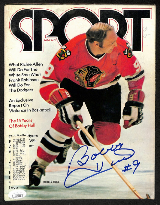 Bobby Hull HOF Signed/Autographed 1972 SPORT Magazine Blackhawks JSA BA198084