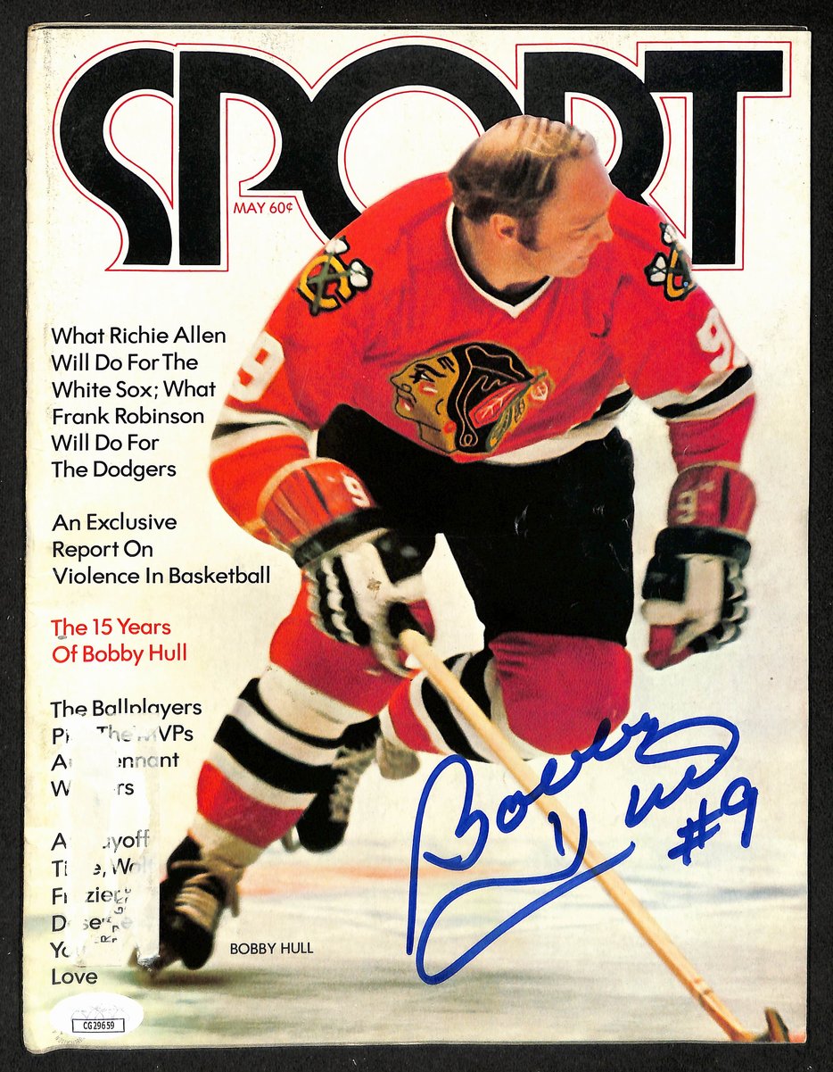 Bobby Hull HOF Signed/Autographed 1972 SPORT Magazine Blackhawks JSA 198374