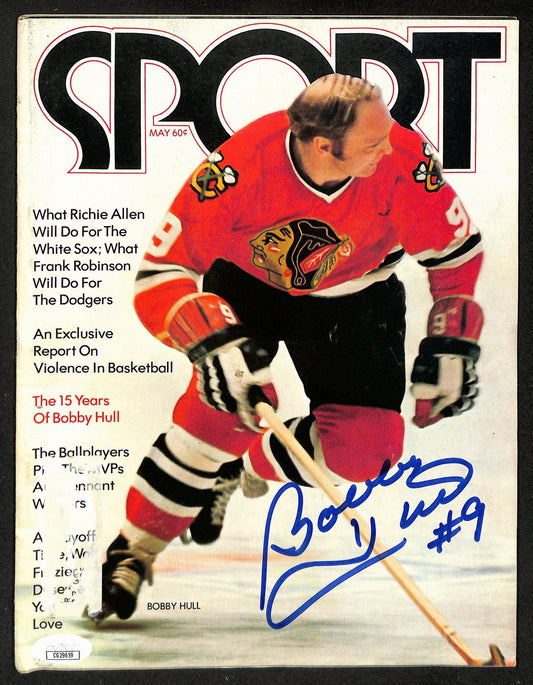 Bobby Hull HOF Signed/Autographed 1972 SPORT Magazine Blackhawks JSA 198374