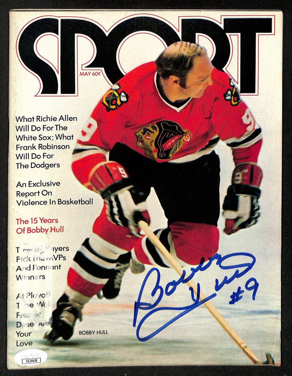 Bobby Hull HOF Signed/Autographed 1972 SPORT Magazine Blackhawks JSA 198375