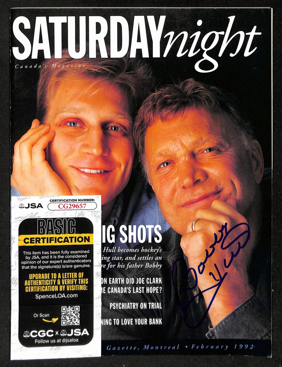 Bobby Hull HOF Signed/Autographed Saturday Night Magazine Blackhawks JSA 198376