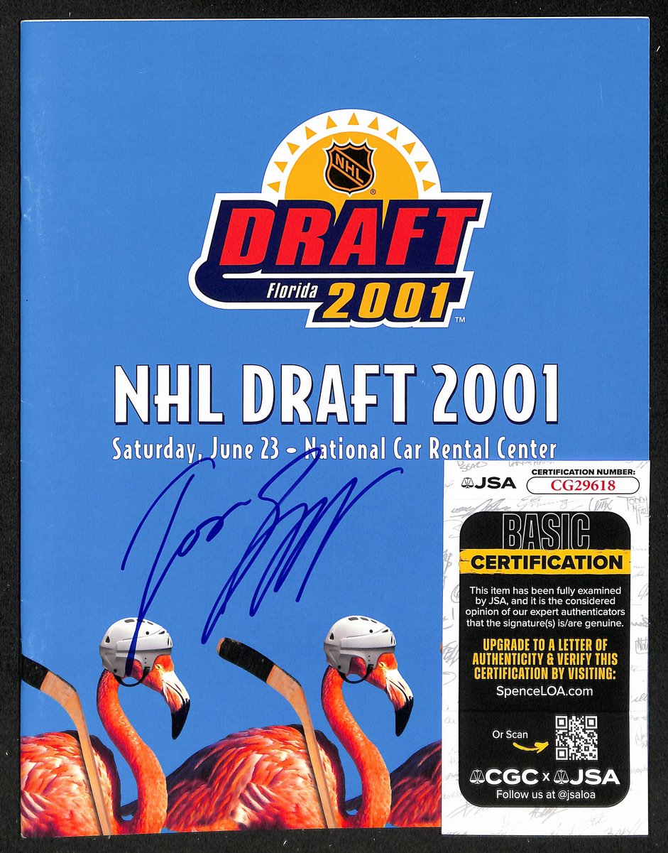 Jason Spezza Signed/Autographed 2001 NHL Draft Program Senators JSA 198434