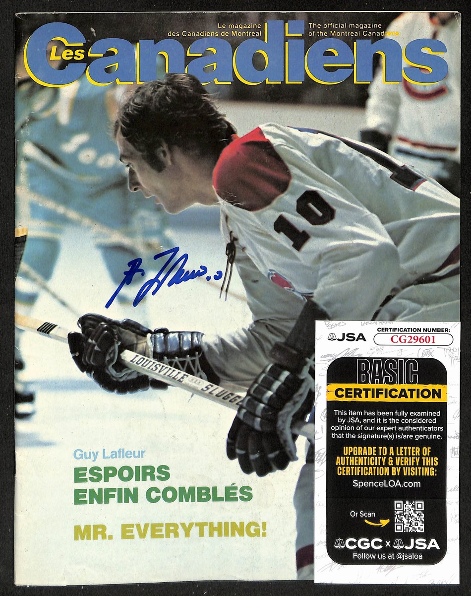 Guy LaFleur HOF Signed/Autographed Les Canadiens Magazine Montreal JSA 198450