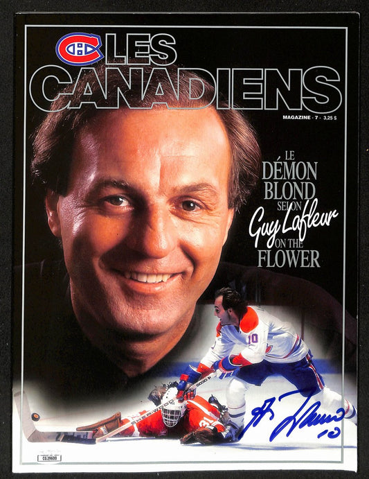 Guy LaFleur HOF Signed/Autographed Les Canadiens Magazine Montreal JSA 198451