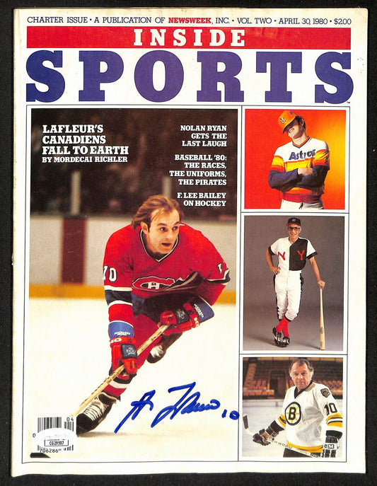 Guy LaFleur HOF Signed 1980 Inside Sports Magazine Canadiens JSA 198454