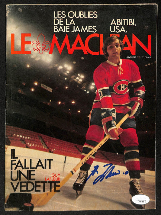 Guy LaFleur HOF Signed/Autographed 1971 Maclean Magazine Canadiens JSA 198461