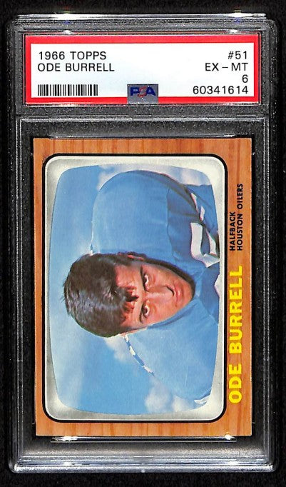 Ode Burrell 1966 Topps Card #51 Oilers PSA 6 BA209158