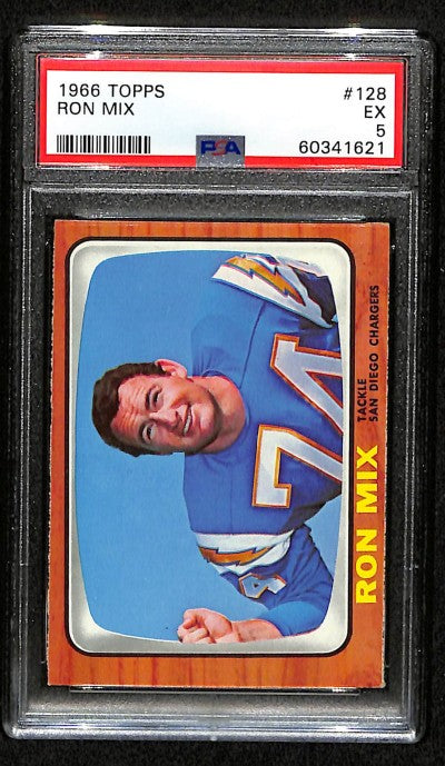 Ron Mix 1966 Topps Card #128 Chargers PSA 5 BA209161