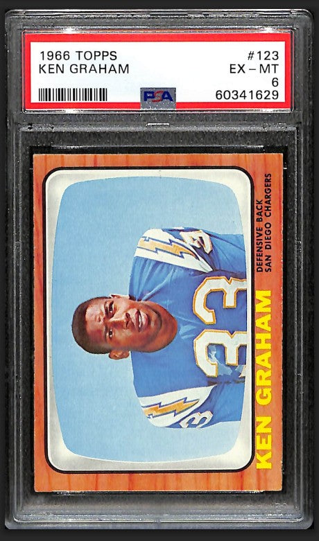 Ken Graham 1966 Topps Card #123 Chargers PSA 6 BA209163