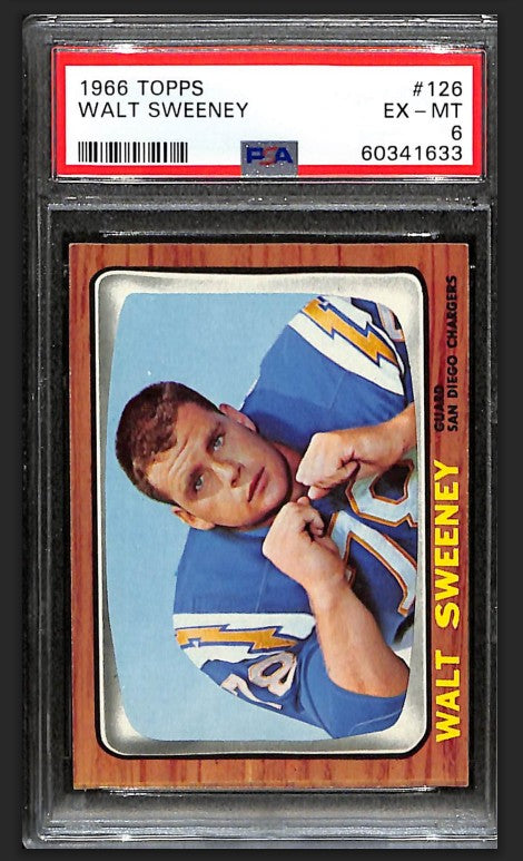 Walt Sweeney 1966 Topps Card #126 Chargers PSA 6 BA209164