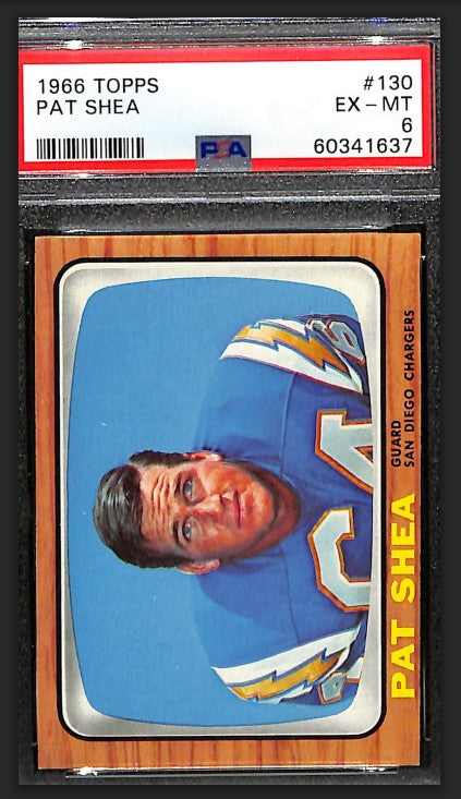 Pat Shea 1966 Topps Card #130 Chargers PSA 6 BA209165