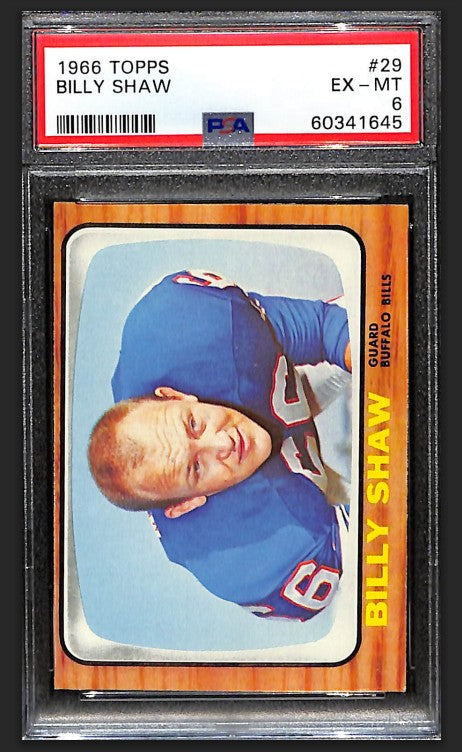 Billy Shaw 1966 Topps Card #29 Bills PSA 6 BA209166