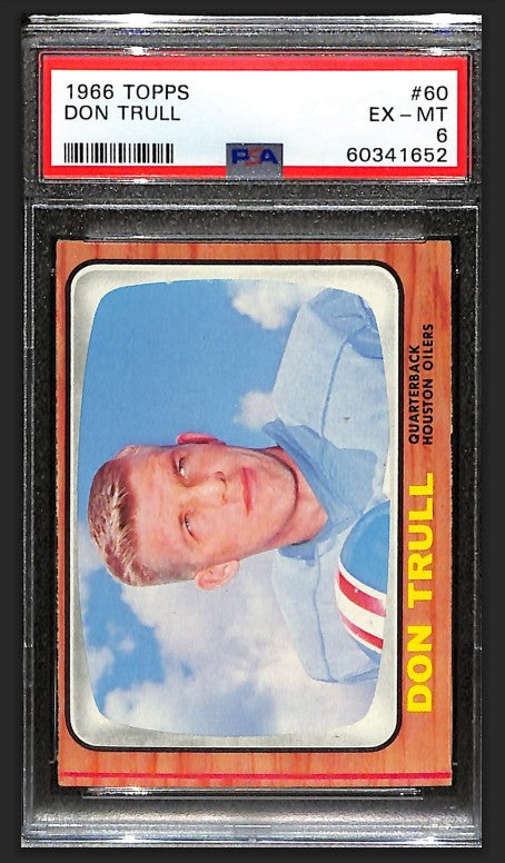 Don Trull 1966 Topps Card #60 Oilers PSA 6 BA209169
