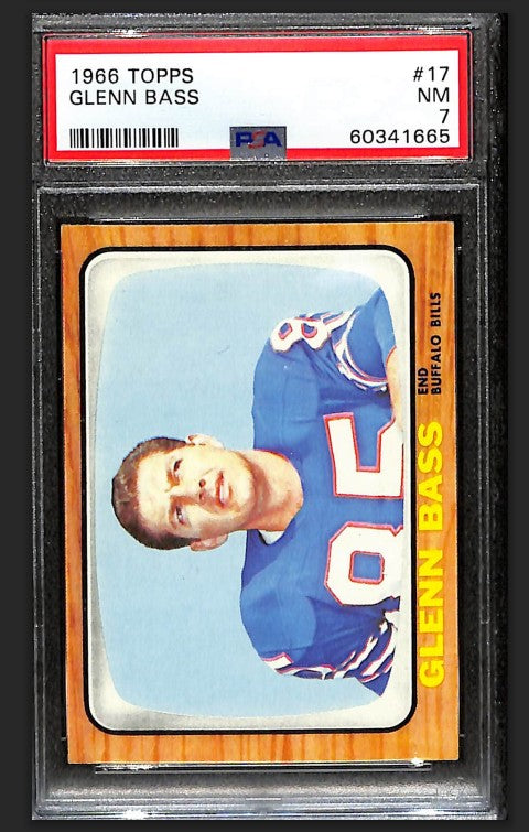 Glenn Bass 1966 Topps Card #17 Bills PSA 7 BA209171