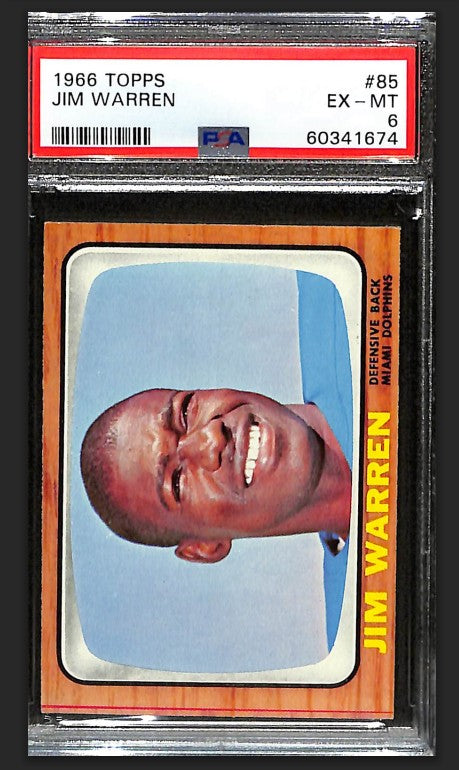 Jim Warren 1966 Topps Card #85 Dolphins PSA 6 BA209173