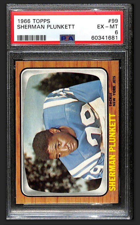 Sherman Plunkett 1966 Topps Card #99 Jets PSA 6 BA209174