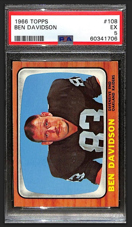 Ben Davidson 1966 Topps Card #108 Raiders PSA 5 BA209181