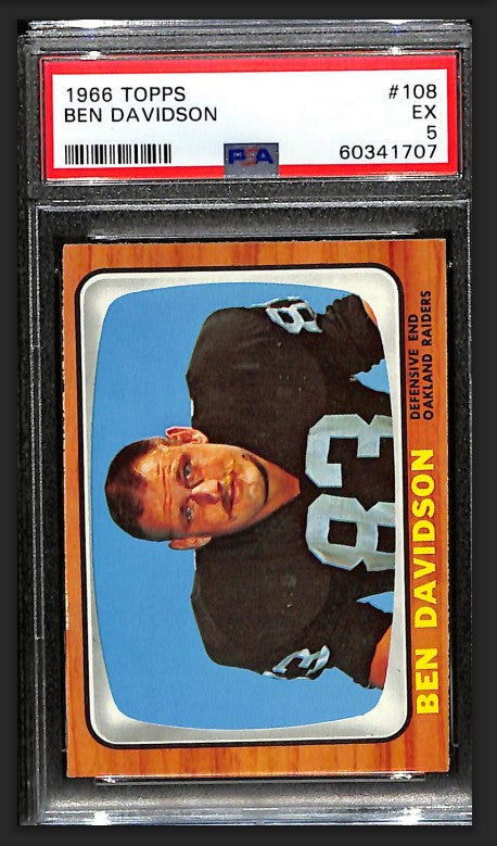 Ben Davidson 1966 Topps Card #108 Raiders PSA 5 BA209182