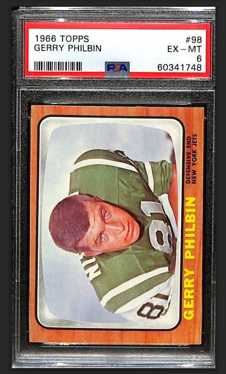 Gerry Philbin 1966 Topps Card #98 Jets PSA 6 BA209186