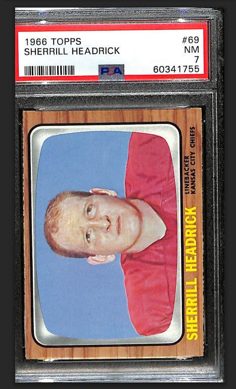 Sherrill Headrick 1966 Topps Card #69 Chiefs PSA 7 BA209187