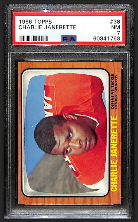 Charlie Janerette 1966 Topps Card #38 Broncos PSA 7 BA209189