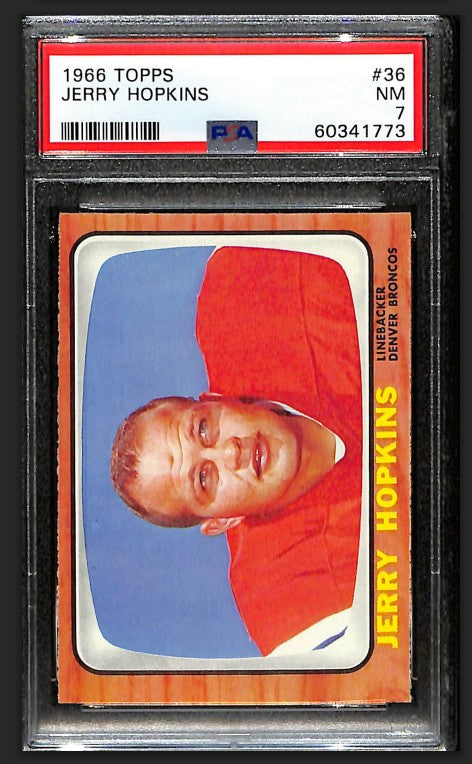 Jerry Hopkins 1966 Topps Card #36 Broncos PSA 7 BA209193
