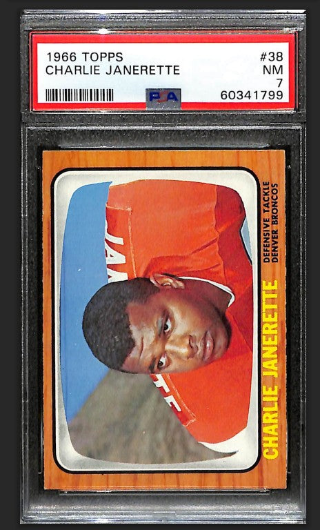 Charlie Janerette 1966 Topps Card #38 Broncos PSA 7 BA209196