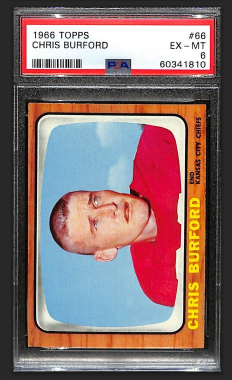 Chris Burford 1966 Topps Card #66 Chiefs PSA 6 BA209198