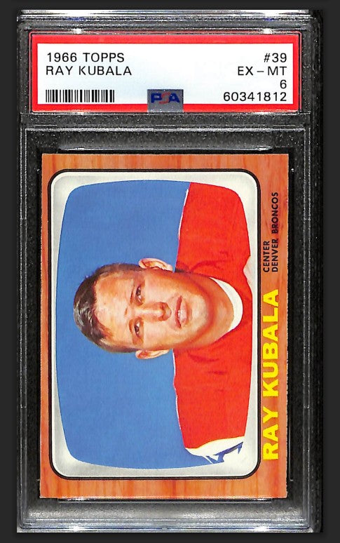 Ray Kubala 1966 Topps Card #39 Broncos PSA 6 BA209199